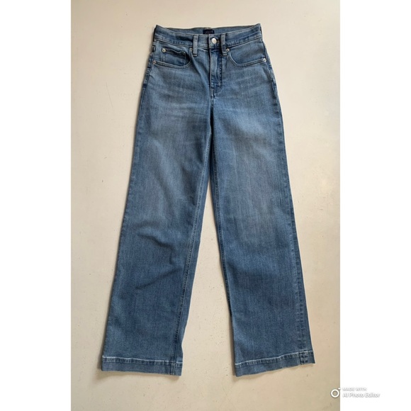 J Crew Factory Tall Classic Wide-Leg Blue Jeans Size 24T NWOT - Picture 2 of 15